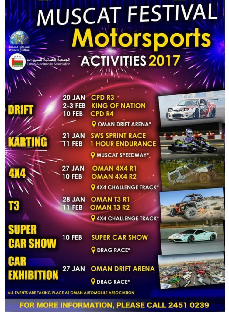 Drifting and car Show at Muscat Festival 2017